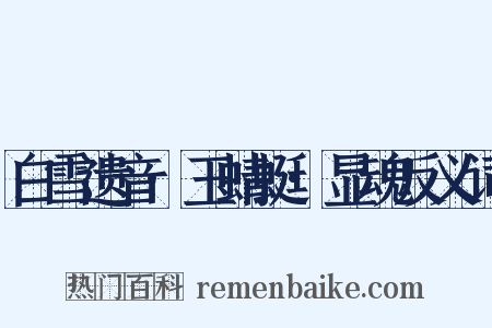 白雪遗音·玉蜻蜓·显魂反义词是什么意思的图片